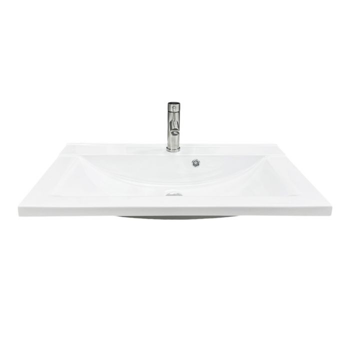 Набір для ванної кімнати, раковина, умивальник Adamant QUANTO 80, штучний камінь, прямокут., з сифоном Click-Clack + змішувач Набір для ванної кімнати, раковина, умивальник Adamant QUANTO 80, штучний камінь, прямокут., з сифоном Click-Clack + змішувач