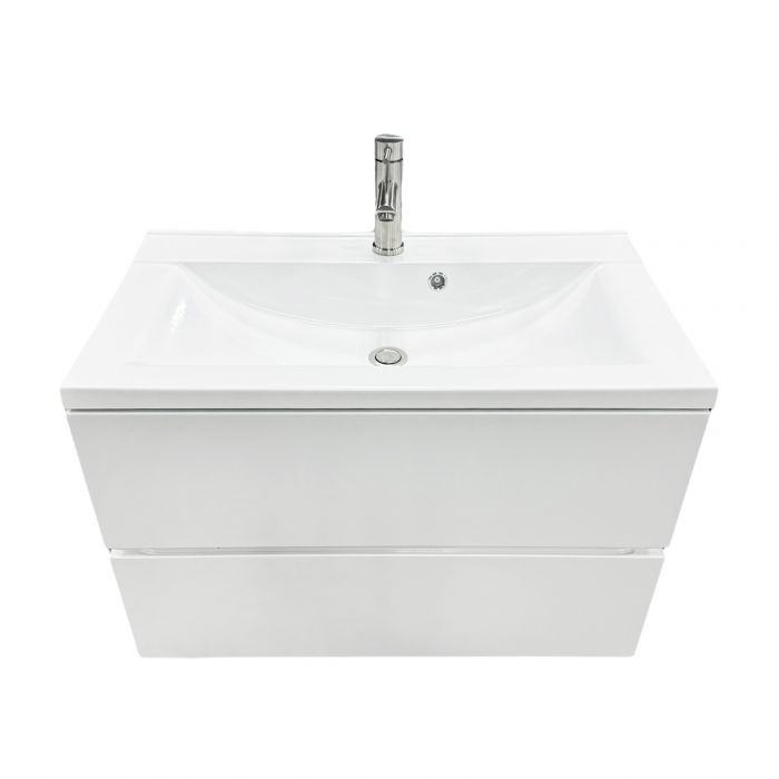 Набір для ванної кімнати, раковина, умивальник Adamant QUANTO 80, штучний камінь, прямокут., з сифоном Click-Clack + змішувач Набір для ванної кімнати, раковина, умивальник Adamant QUANTO 80, штучний камінь, прямокут., з сифоном Click-Clack + змішувач