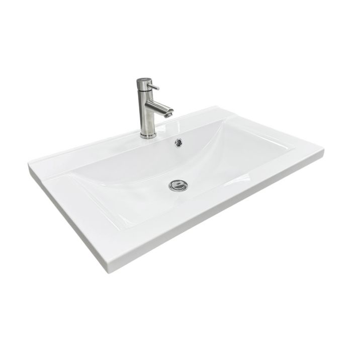 Набір для ванної кімнати, раковина, умивальник Adamant QUANTO 70, штучний камінь, прямокут., з сифоном Click-Clack + змішувач Набір для ванної кімнати, раковина, умивальник Adamant QUANTO 70, штучний камінь, прямокут., з сифоном Click-Clack + змішувач