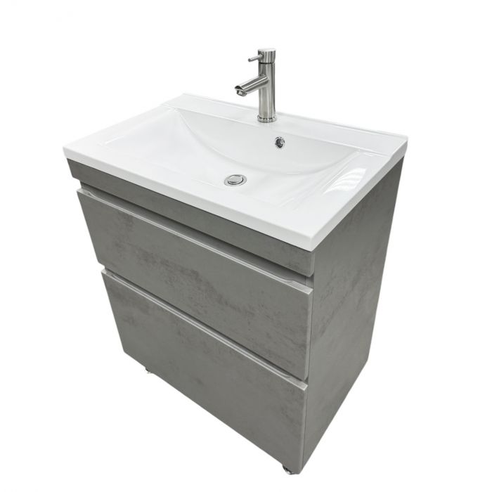 Набір для ванної кімнати, раковина, умивальник Adamant QUANTO 70, штучний камінь, прямокут., з сифоном Click-Clack + змішувач Набір для ванної кімнати, раковина, умивальник Adamant QUANTO 70, штучний камінь, прямокут., з сифоном Click-Clack + змішувач