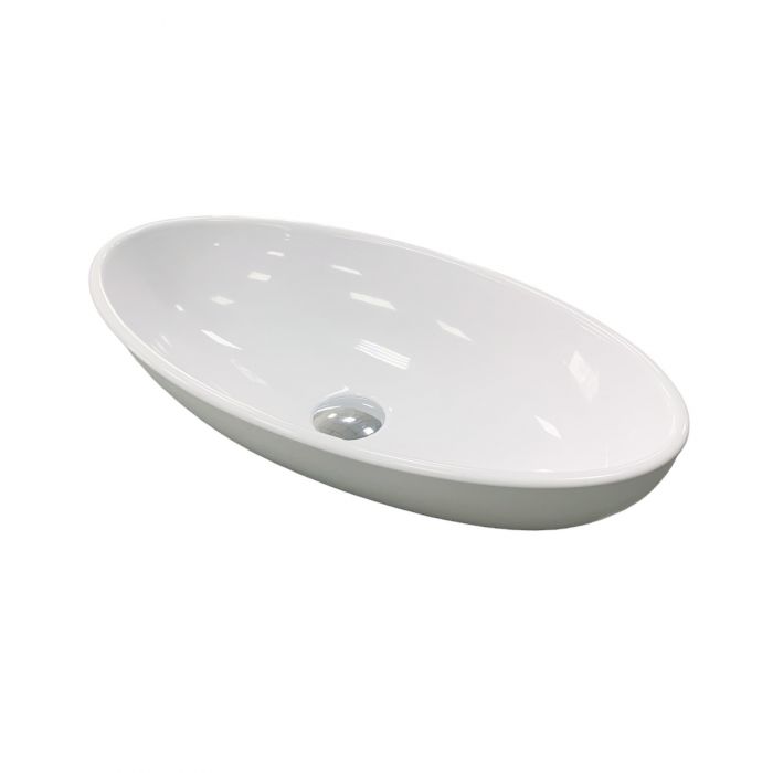 Раковина, умивальник Adamant ANDERE NEW, штучний камінь, овальна, без отвору для змішувача та переливу, 590х295х130мм, накладний, білий Раковина, умивальник Adamant ANDERE NEW, штучний камінь, овальна, без отвору для змішувача та переливу, 590х295х130мм, накладний, білий