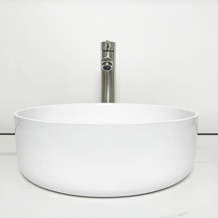 Раковина, умивальник Adamant ARENA, штучний камінь, кругла, без отвору для змішувача та переливу, 360х113мм, накладний, білий Раковина, умивальник Adamant ARENA, штучний камінь, кругла, без отвору для змішувача та переливу, 360х113мм, накладний, білий