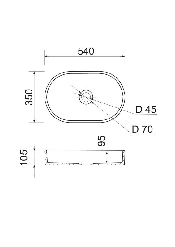 Раковина, умивальник Adamant BESTE NEW, штучний камінь, овальна, без отвору для змішувача та переливу, 540x350x11мм, накладний, чорно-білий Раковина, умивальник Adamant BESTE NEW, штучний камінь, овальна, без отвору для змішувача та переливу, 540x350x11мм, накладний, чорно-білий