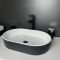 Раковина, умивальник Adamant BESTE NEW, штучний камінь, овальна, без отвору для змішувача та переливу, 540x350x11мм, накладний, чорно-білий Раковина, умивальник Adamant BESTE NEW, штучний камінь, овальна, без отвору для змішувача та переливу, 540x350x11мм, накладний, чорно-білий
