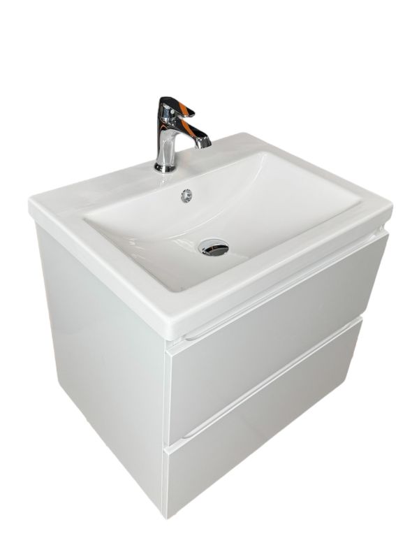 Раковина, умивальник Adamant CERS, штучний камінь, прямокут., з отвором для змішувача, з отвором для переливу, 595x450x158мм, накладний, білий Раковина, умивальник Adamant CERS, штучний камінь, прямокут., з отвором для змішувача, з отвором для переливу, 595x450x158мм, накладний, білий