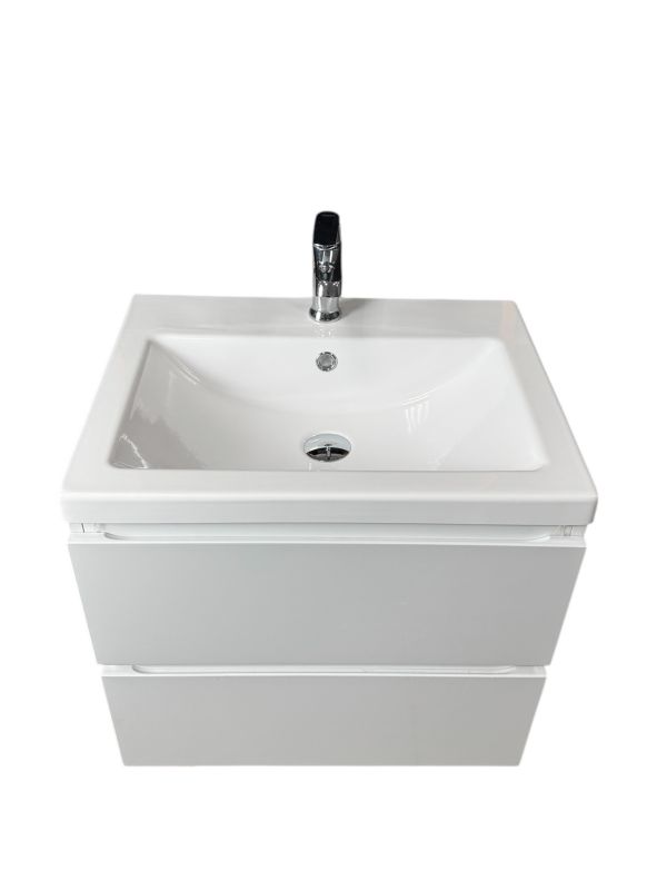 Раковина, умивальник Adamant CERS, штучний камінь, прямокут., з отвором для змішувача, з отвором для переливу, 595x450x158мм, накладний, білий Раковина, умивальник Adamant CERS, штучний камінь, прямокут., з отвором для змішувача, з отвором для переливу, 595x450x158мм, накладний, білий
