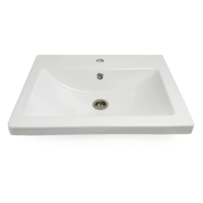 Раковина, умивальник Adamant CERS, штучний камінь, прямокут., з отвором для змішувача, з отвором для переливу, 595x450x158мм, накладний, білий Раковина, умивальник Adamant CERS, штучний камінь, прямокут., з отвором для змішувача, з отвором для переливу, 595x450x158мм, накладний, білий