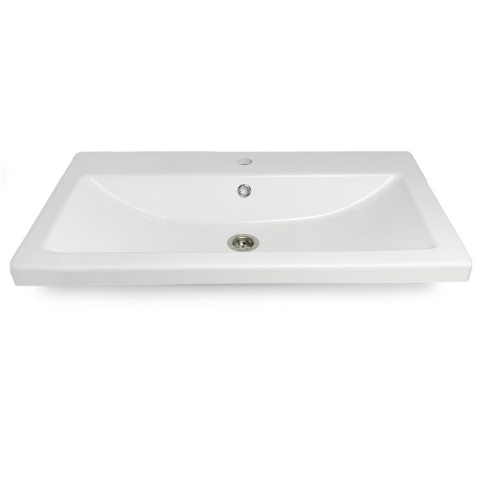 Раковина, умивальник Adamant CERS, штучний камінь, прямокут., з отвором для змішувача, з отвором для переливу, 795x450x158мм, накладний, білий Раковина, умивальник Adamant CERS, штучний камінь, прямокут., з отвором для змішувача, з отвором для переливу, 795x450x158мм, накладний, білий