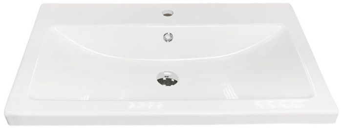 Раковина, умивальник Adamant CERS, штучний камінь, прямокут., з отвором для змішувача, з отвором для переливу, 795x450x158мм, накладний, білий Раковина, умивальник Adamant CERS, штучний камінь, прямокут., з отвором для змішувача, з отвором для переливу, 795x450x158мм, накладний, білий