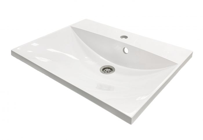 Раковина, умивальник Adamant Emil, штучний камінь, прямокут., з отвором для змішувача, з отвором для переливу, 595х455х138мм, накладний, білий Раковина, умивальник Adamant Emil, штучний камінь, прямокут., з отвором для змішувача, з отвором для переливу, 595х455х138мм, накладний, білий