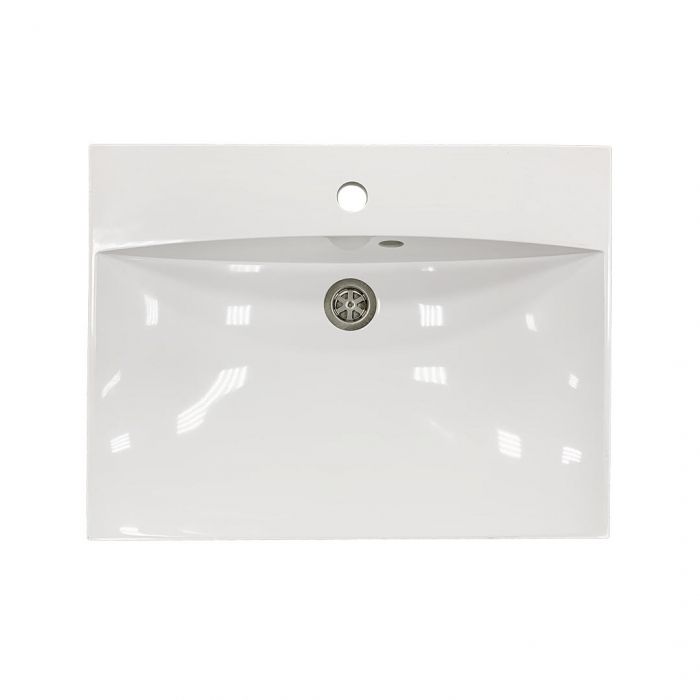 Раковина, умивальник Adamant Emil, штучний камінь, прямокут., з отвором для змішувача, з отвором для переливу, 595х455х138мм, накладний, білий Раковина, умивальник Adamant Emil, штучний камінь, прямокут., з отвором для змішувача, з отвором для переливу, 595х455х138мм, накладний, білий