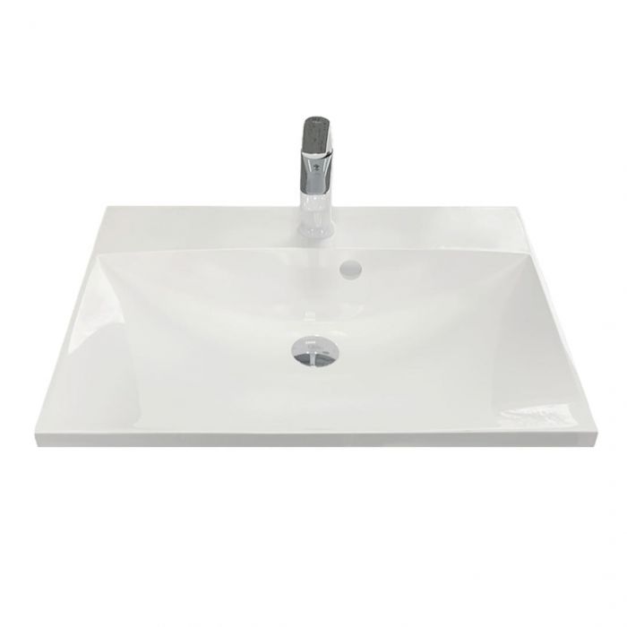 Раковина, умивальник Adamant Emil, штучний камінь, прямокут., з отвором для змішувача, з отвором для переливу, 595х455х138мм, накладний, білий Раковина, умивальник Adamant Emil, штучний камінь, прямокут., з отвором для змішувача, з отвором для переливу, 595х455х138мм, накладний, білий