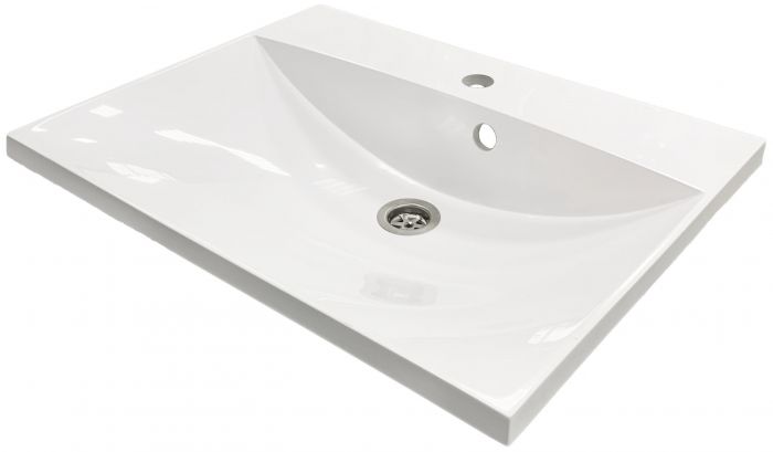 Раковина, умивальник Adamant Emil, штучний камінь, прямокут., з отвором для змішувача, з отвором для переливу, 595х455х138мм, накладний, білий Раковина, умивальник Adamant Emil, штучний камінь, прямокут., з отвором для змішувача, з отвором для переливу, 595х455х138мм, накладний, білий