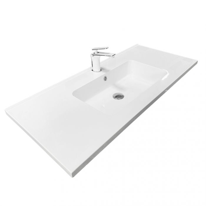 Раковина, умивальник Adamant FLATE, штучний камінь, прямокут., з отвором для змішувача, з отвором для переливу, 1000х450х140мм, накладний, білий Раковина, умивальник Adamant FLATE, штучний камінь, прямокут., з отвором для змішувача, з отвором для переливу, 1000х450х140мм, накладний, білий