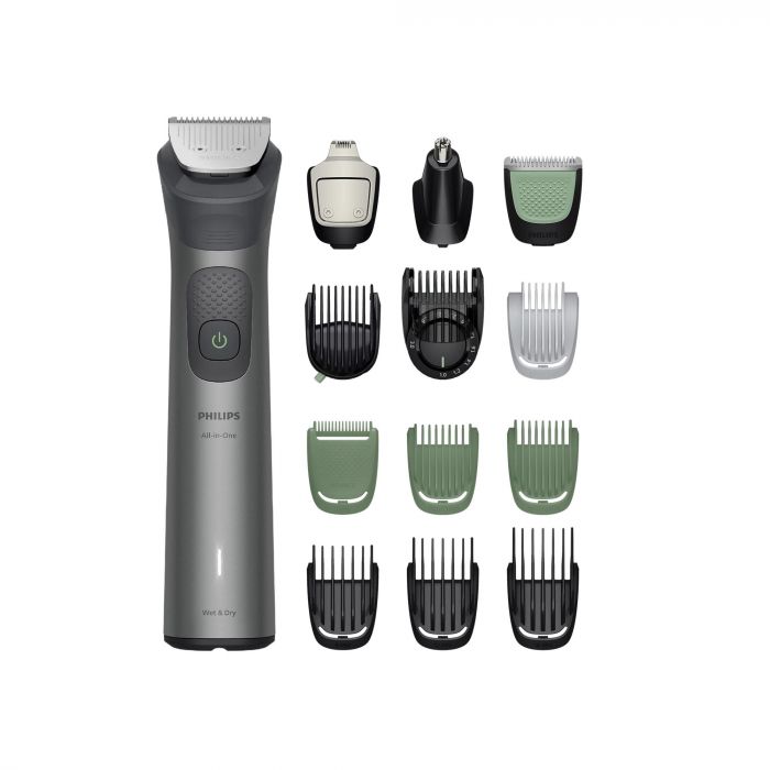 Тример Philips Series 7000, для бороди, голови та тіла, насадок-15, сталь, сірий