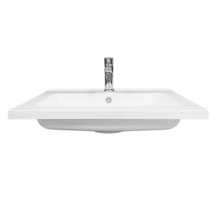 Раковина, умивальник Adamant FLATE, штучний камінь, прямокут., з отвором для змішувача, з отвором для переливу, 600х450х140мм, накладний, білий Раковина, умивальник Adamant FLATE, штучний камінь, прямокут., з отвором для змішувача, з отвором для переливу, 600х450х140мм, накладний, білий