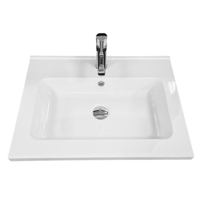 Раковина, умивальник Adamant FLATE, штучний камінь, прямокут., з отвором для змішувача, з отвором для переливу, 600х450х140мм, накладний, білий Раковина, умивальник Adamant FLATE, штучний камінь, прямокут., з отвором для змішувача, з отвором для переливу, 600х450х140мм, накладний, білий