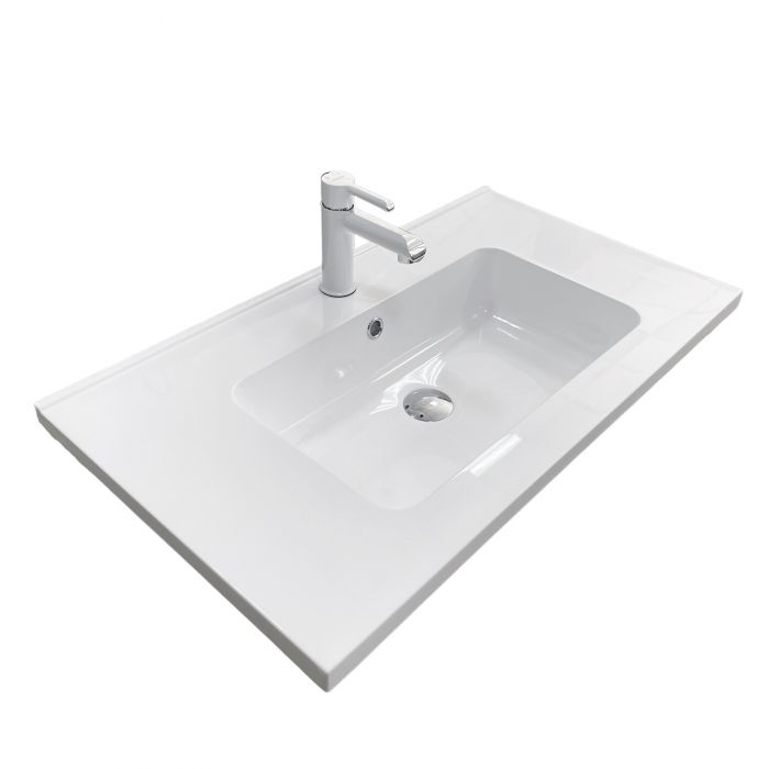 Раковина, умивальник Adamant FLATE, штучний камінь, прямокут., з отвором для змішувача, з отвором для переливу, 800х450х140мм, накладний, білий Раковина, умивальник Adamant FLATE, штучний камінь, прямокут., з отвором для змішувача, з отвором для переливу, 800х450х140мм, накладний, білий