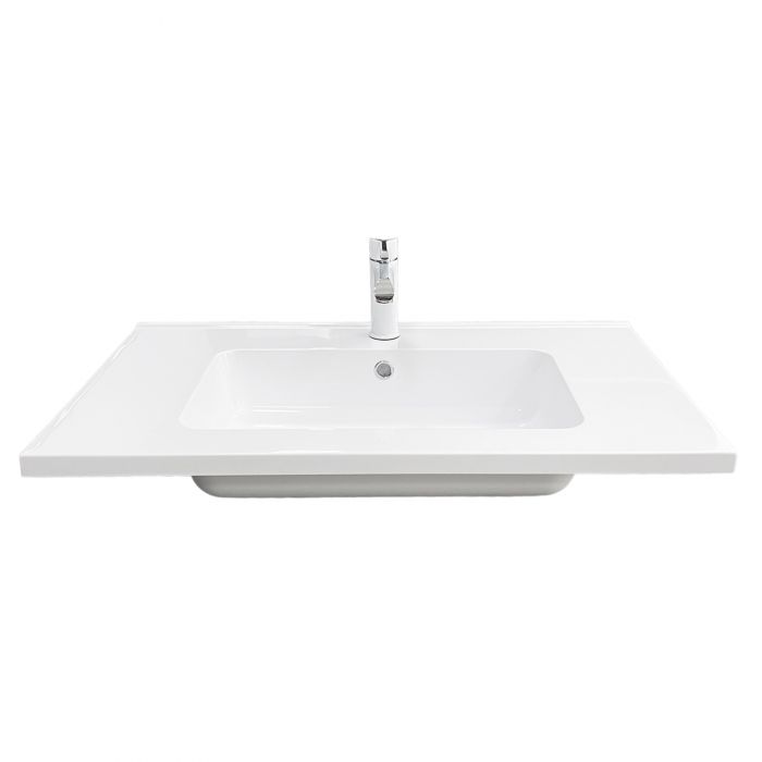 Раковина, умивальник Adamant FLATE, штучний камінь, прямокут., з отвором для змішувача, з отвором для переливу, 800х450х140мм, накладний, білий Раковина, умивальник Adamant FLATE, штучний камінь, прямокут., з отвором для змішувача, з отвором для переливу, 800х450х140мм, накладний, білий