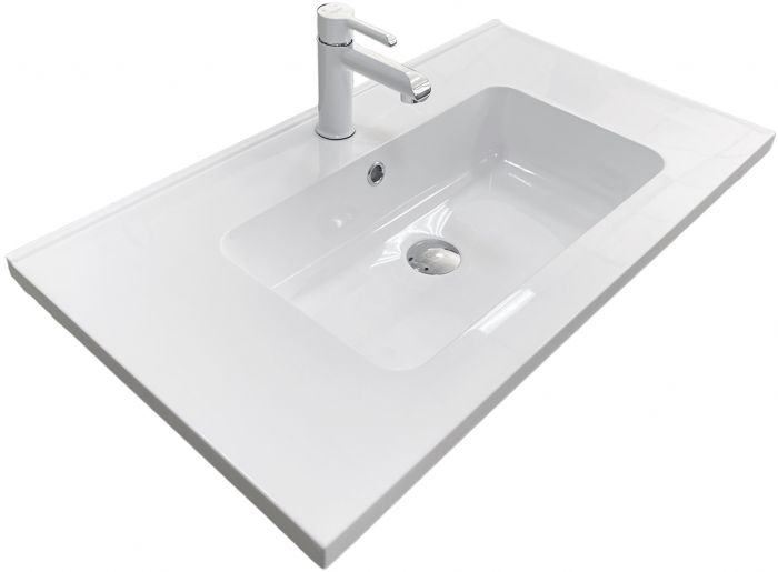 Раковина, умивальник Adamant FLATE, штучний камінь, прямокут., з отвором для змішувача, з отвором для переливу, 800х450х140мм, накладний, білий Раковина, умивальник Adamant FLATE, штучний камінь, прямокут., з отвором для змішувача, з отвором для переливу, 800х450х140мм, накладний, білий
