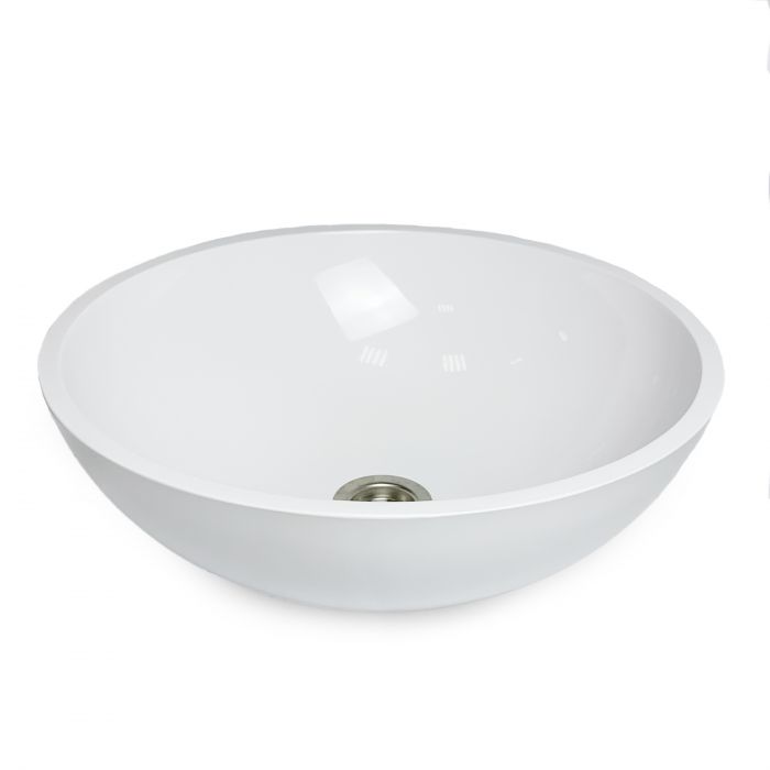 Раковина, умивальник Adamant KREIS, штучний камінь, кругла, без отвору для змішувача та переливу, 420х150мм, накладний, білий Раковина, умивальник Adamant KREIS, штучний камінь, кругла, без отвору для змішувача та переливу, 420х150мм, накладний, білий