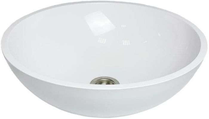 Раковина, умивальник Adamant KREIS, штучний камінь, кругла, без отвору для змішувача та переливу, 420х150мм, накладний, білий Раковина, умивальник Adamant KREIS, штучний камінь, кругла, без отвору для змішувача та переливу, 420х150мм, накладний, білий