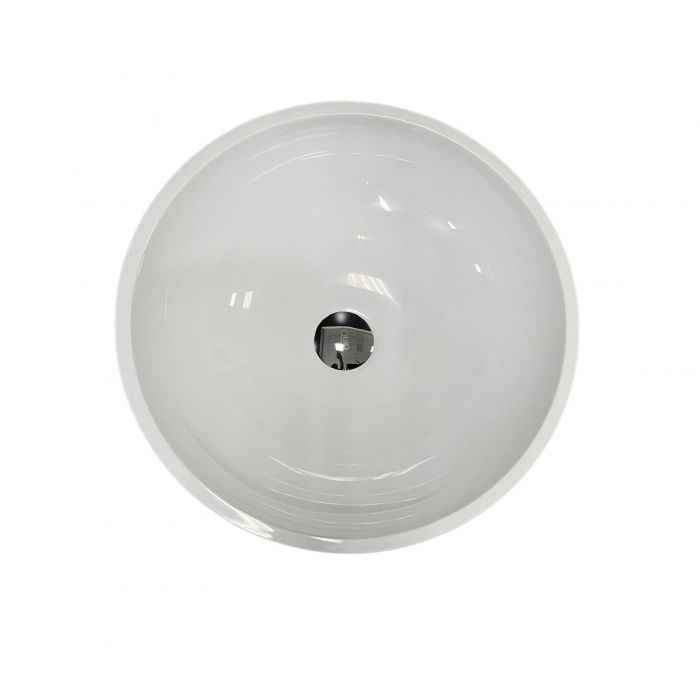 Раковина, умивальник Adamant KREIS, штучний камінь, кругла, без отвору для змішувача та переливу, 420х150мм, накладний, чорно-білий Раковина, умивальник Adamant KREIS, штучний камінь, кругла, без отвору для змішувача та переливу, 420х150мм, накладний, чорно-білий