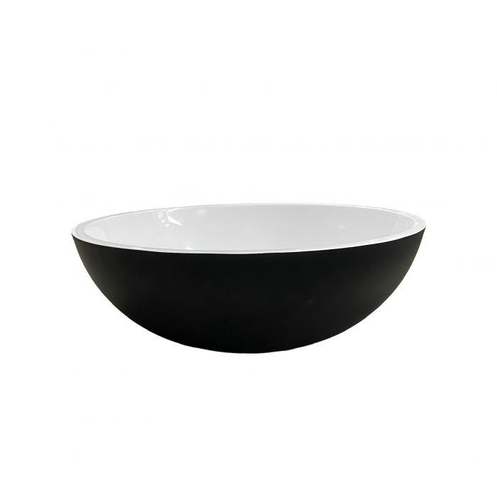 Раковина, умивальник Adamant KREIS, штучний камінь, кругла, без отвору для змішувача та переливу, 420х150мм, накладний, чорно-білий Раковина, умивальник Adamant KREIS, штучний камінь, кругла, без отвору для змішувача та переливу, 420х150мм, накладний, чорно-білий