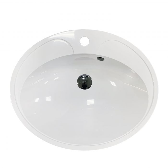 Раковина, умивальник Adamant Lauf New, штучний камінь, овальна, без отвору для змішувача, з отвором для переливу, 540х445х130мм, накладний, білий Раковина, умивальник Adamant Lauf New, штучний камінь, овальна, без отвору для змішувача, з отвором для переливу, 540х445х130мм, накладний, білий