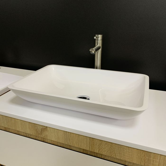 Раковина, умивальник Adamant LOWER, штучний камінь, прямокут., без отвору для змішувача та переливу, 560x360x100мм, накладний, білий Раковина, умивальник Adamant LOWER, штучний камінь, прямокут., без отвору для змішувача та переливу, 560x360x100мм, накладний, білий