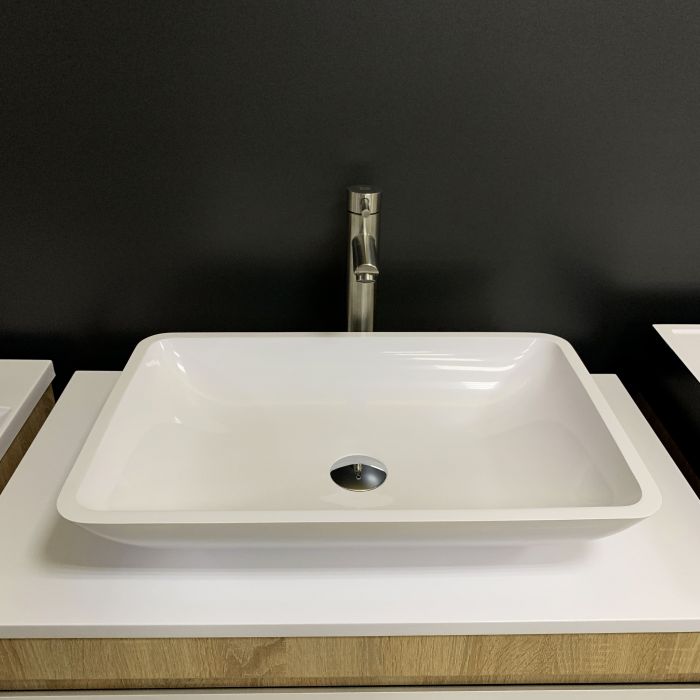 Раковина, умивальник Adamant LOWER, штучний камінь, прямокут., без отвору для змішувача та переливу, 560x360x100мм, накладний, білий Раковина, умивальник Adamant LOWER, штучний камінь, прямокут., без отвору для змішувача та переливу, 560x360x100мм, накладний, білий