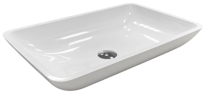 Раковина, умивальник Adamant LOWER, штучний камінь, прямокут., без отвору для змішувача та переливу, 560x360x100мм, накладний, білий Раковина, умивальник Adamant LOWER, штучний камінь, прямокут., без отвору для змішувача та переливу, 560x360x100мм, накладний, білий
