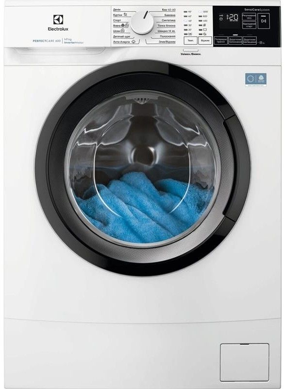 Пральна машина Electrolux фронтальна, 7кг, 1200, A, 48см, дисплей, інвертор, білий