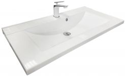 Раковина, умивальник Adamant QUANTO, штучний камінь, прямокут., з отвором для змішувача, з отвором для переливу, 900х447х140мм, накладний, білий