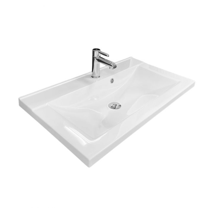 Раковина, умивальник Adamant QUANTO, штучний камінь, прямокут., з отвором для змішувача, з отвором для переливу, 800х447х140мм, накладний, білий Раковина, умивальник Adamant QUANTO, штучний камінь, прямокут., з отвором для змішувача, з отвором для переливу, 800х447х140мм, накладний, білий