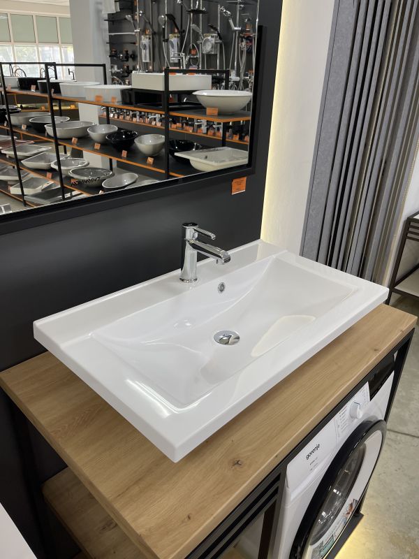 Раковина, умивальник Adamant QUANTO, штучний камінь, прямокут., з отвором для змішувача, з отвором для переливу, 800х447х140мм, накладний, білий Раковина, умивальник Adamant QUANTO, штучний камінь, прямокут., з отвором для змішувача, з отвором для переливу, 800х447х140мм, накладний, білий