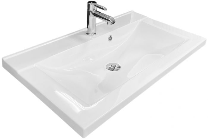 Раковина, умивальник Adamant QUANTO, штучний камінь, прямокут., з отвором для змішувача, з отвором для переливу, 800х447х140мм, накладний, білий Раковина, умивальник Adamant QUANTO, штучний камінь, прямокут., з отвором для змішувача, з отвором для переливу, 800х447х140мм, накладний, білий