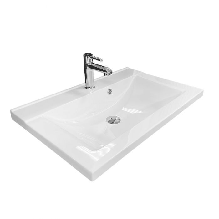 Раковина, умивальник Adamant QUANTO, штучний камінь, прямокут., з отвором для змішувача, з отвором для переливу, 700х447х140мм, накладний, білий Раковина, умивальник Adamant QUANTO, штучний камінь, прямокут., з отвором для змішувача, з отвором для переливу, 700х447х140мм, накладний, білий
