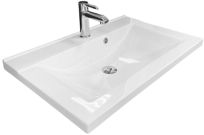 Раковина, умивальник Adamant QUANTO, штучний камінь, прямокут., з отвором для змішувача, з отвором для переливу, 700х447х140мм, накладний, білий Раковина, умивальник Adamant QUANTO, штучний камінь, прямокут., з отвором для змішувача, з отвором для переливу, 700х447х140мм, накладний, білий
