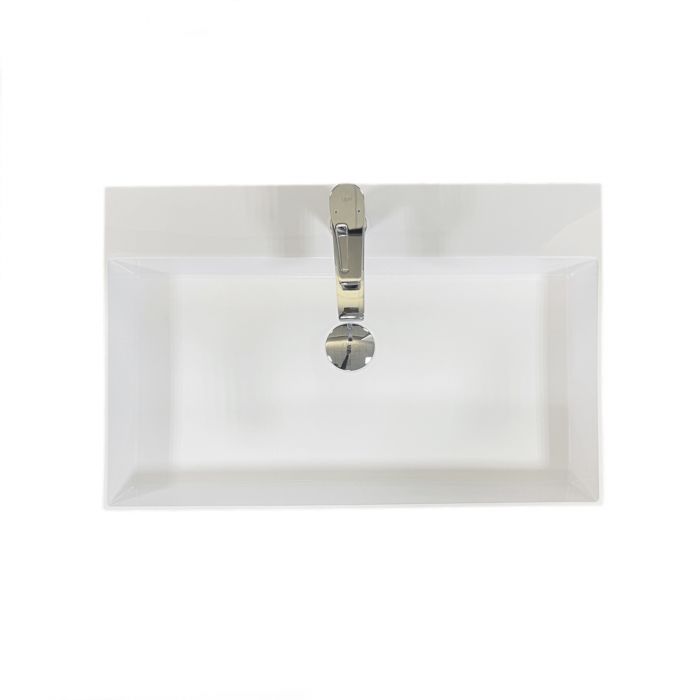 Раковина, умивальник Adamant SLENDER, штучний камінь, прямокут., з отвором для змішувача, без переливу, 605x405x120мм, накладний, білий Раковина, умивальник Adamant SLENDER, штучний камінь, прямокут., з отвором для змішувача, без переливу, 605x405x120мм, накладний, білий