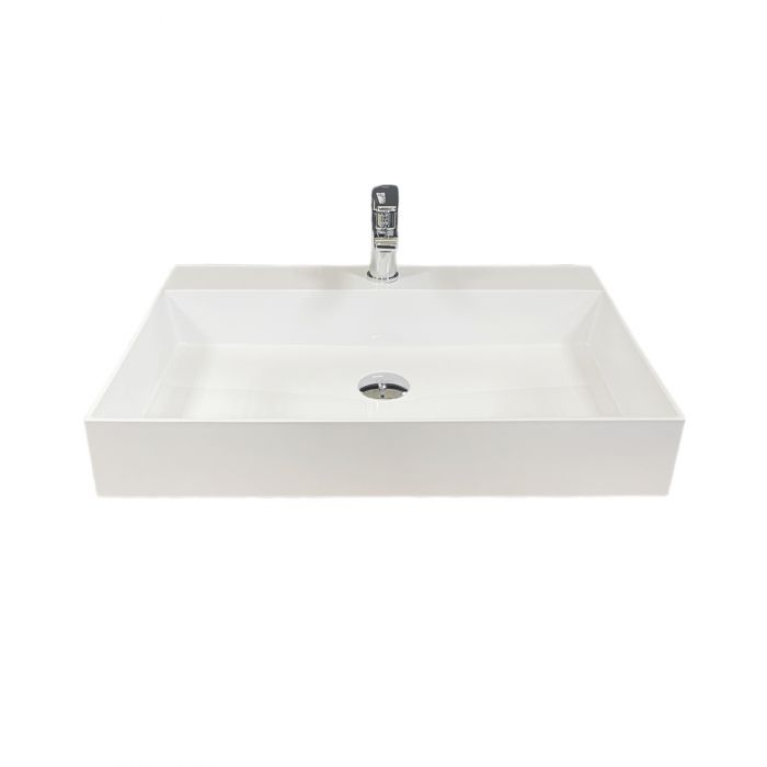 Раковина, умивальник Adamant SLENDER, штучний камінь, прямокут., з отвором для змішувача, без переливу, 605x405x120мм, накладний, білий Раковина, умивальник Adamant SLENDER, штучний камінь, прямокут., з отвором для змішувача, без переливу, 605x405x120мм, накладний, білий