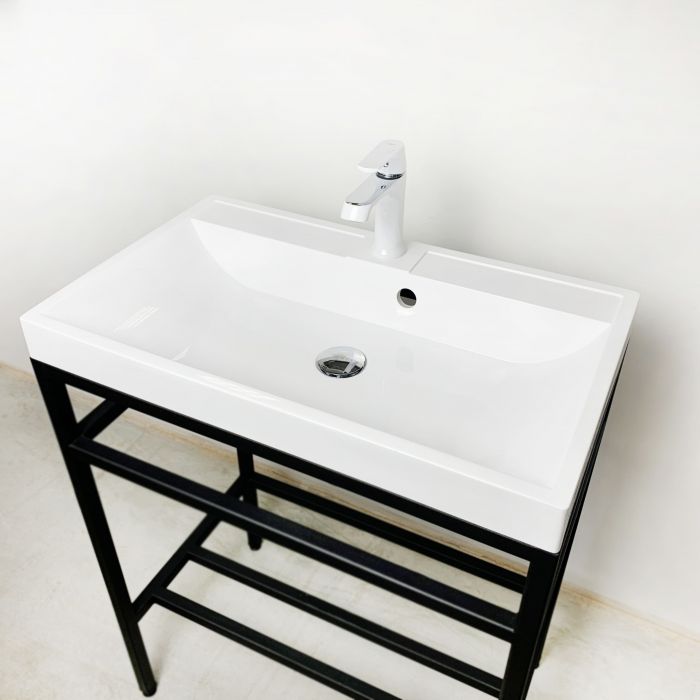 Раковина, умивальник Adamant STRENG NEW, штучний камінь, прямокут., з отвором для змішувача, з отвором для переливу, 590x410x123мм, накладний, білий Раковина, умивальник Adamant STRENG NEW, штучний камінь, прямокут., з отвором для змішувача, з отвором для переливу, 590x410x123мм, накладний, білий