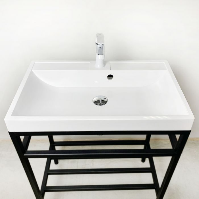 Раковина, умивальник Adamant STRENG NEW, штучний камінь, прямокут., з отвором для змішувача, з отвором для переливу, 590x410x123мм, накладний, білий Раковина, умивальник Adamant STRENG NEW, штучний камінь, прямокут., з отвором для змішувача, з отвором для переливу, 590x410x123мм, накладний, білий