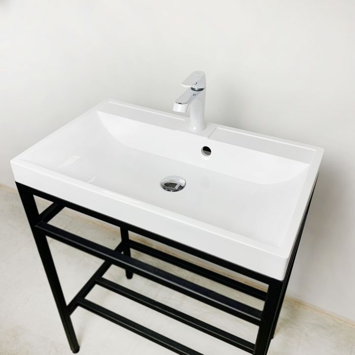 Раковина, умивальник Adamant STRENG NEW, штучний камінь, прямокут., з отвором для змішувача, з отвором для переливу, 690x410x123мм, накладний, білий Раковина, умивальник Adamant STRENG NEW, штучний камінь, прямокут., з отвором для змішувача, з отвором для переливу, 690x410x123мм, накладний, білий