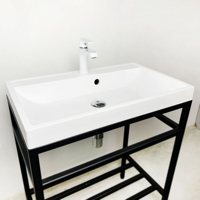 Раковина, умивальник Adamant STRENG NEW, штучний камінь, прямокут., з отвором для змішувача, з отвором для переливу, 690x410x123мм, накладний, білий Раковина, умивальник Adamant STRENG NEW, штучний камінь, прямокут., з отвором для змішувача, з отвором для переливу, 690x410x123мм, накладний, білий