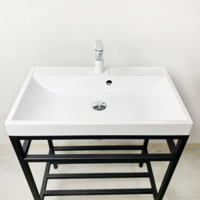 Раковина, умивальник Adamant STRENG NEW, штучний камінь, прямокут., з отвором для змішувача, з отвором для переливу, 690x410x123мм, накладний, білий Раковина, умивальник Adamant STRENG NEW, штучний камінь, прямокут., з отвором для змішувача, з отвором для переливу, 690x410x123мм, накладний, білий