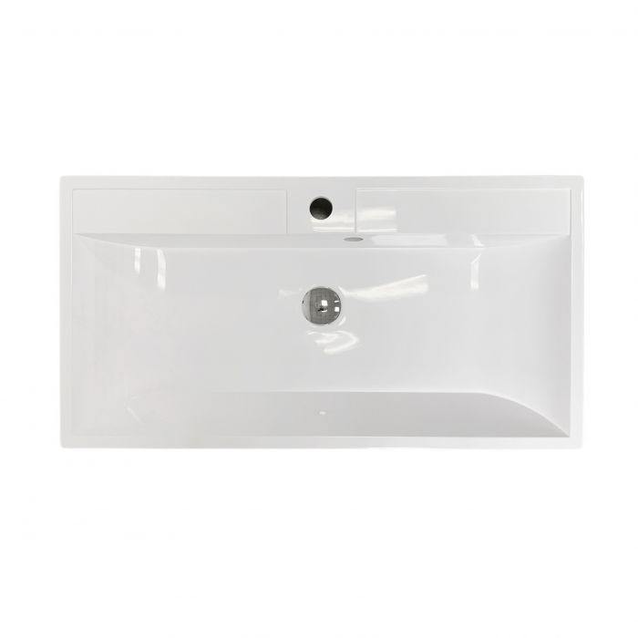 Раковина, умивальник Adamant STRENG NEW, штучний камінь, прямокут., з отвором для змішувача, з отвором для переливу, 790x410x123мм, накладний, білий Раковина, умивальник Adamant STRENG NEW, штучний камінь, прямокут., з отвором для змішувача, з отвором для переливу, 790x410x123мм, накладний, білий