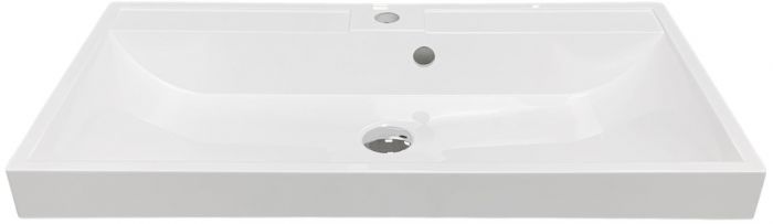 Раковина, умивальник Adamant STRENG NEW, штучний камінь, прямокут., з отвором для змішувача, з отвором для переливу, 790x410x123мм, накладний, білий Раковина, умивальник Adamant STRENG NEW, штучний камінь, прямокут., з отвором для змішувача, з отвором для переливу, 790x410x123мм, накладний, білий