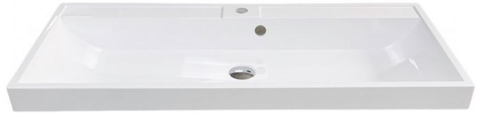 Раковина, умивальник Adamant STRENG NEW, штучний камінь, прямокут., з отвором для змішувача, з отвором для переливу, 990x410x123мм, накладний, білий Раковина, умивальник Adamant STRENG NEW, штучний камінь, прямокут., з отвором для змішувача, з отвором для переливу, 990x410x123мм, накладний, білий