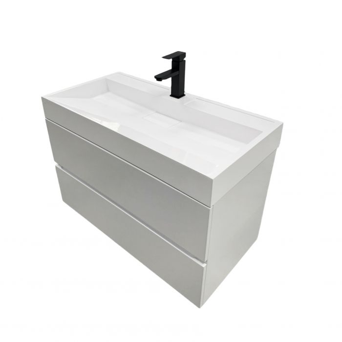 Раковина, умивальник Adamant VISION, штучний камінь, прямокут., з отвором для змішувача, без переливу, 1000х455х110мм, накладний, білий Раковина, умивальник Adamant VISION, штучний камінь, прямокут., з отвором для змішувача, без переливу, 1000х455х110мм, накладний, білий